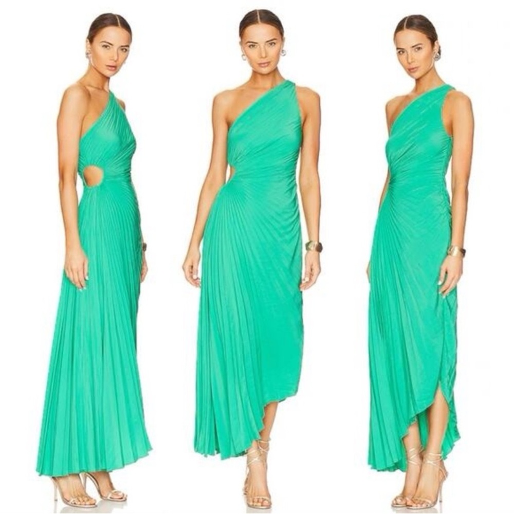 ALC Elegant Asymmetric pleated Delfina Dress